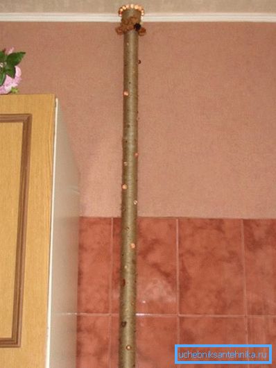 Zdobenie vykurovacieho potrubia v kuchyni Zdobenie vykurovacieho potrubia v kuchyni