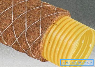 Vypustite potrubie 110 filtrom vyrobeným z kokosových vlákien pre uzavretý drenážny systém Vypustite potrubie 110 filtrom vyrobeným z kokosových vlákien pre uzavretý drenážny systém