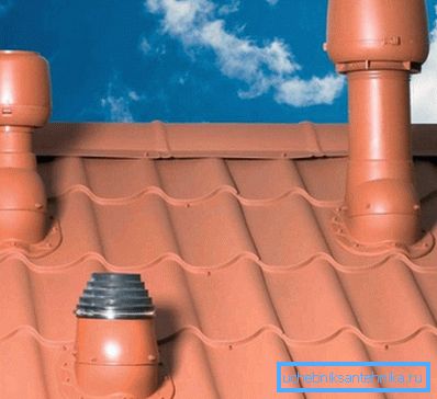Foto opúšťa ventilačné potrubie v chate Foto opúšťa ventilačné potrubie v chate