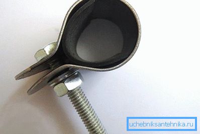 Kovová svorka s gumovým tesnením Kovová svorka s gumovým tesnením
