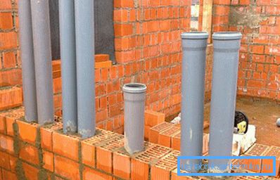 Kanalizačné a ventilačné stúpačky z kanalizačných rúr v murive Kanalizačné a ventilačné stúpačky z kanalizačných rúr v murive