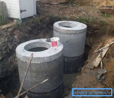 Kanalizačné jamky v štádiu dokončenia Kanalizačné jamky v štádiu dokončenia