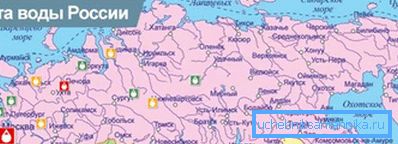 Mapa vodovodnej vody Ruskej federácie. Mapa vodovodnej vody Ruskej federácie.