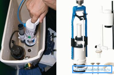 Na snímke je zobrazená inštalácia odtokového mechanizmu. Na snímke je zobrazená inštalácia odtokového mechanizmu.