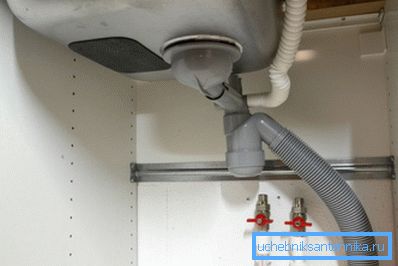Pod kuchynským drezom. Pod kuchynským drezom.