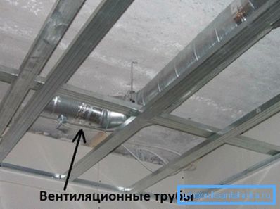 Príklad inštalácie potrubia v podhľových podhľadoch Príklad inštalácie potrubia v podhľových podhľadoch