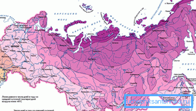 Trvanie vykurovacieho obdobia: distribúcia na mape krajiny. Trvanie vykurovacieho obdobia: distribúcia na mape krajiny.