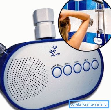 Rádio pre sprchu beží na vode Rádio pre sprchu beží na vode
