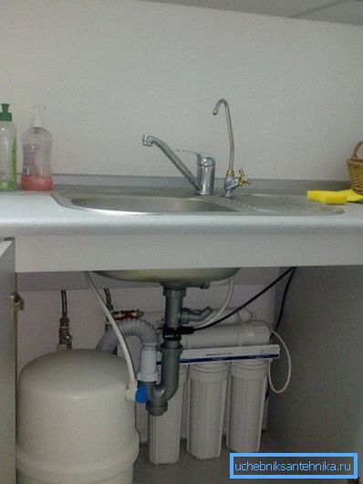 Štandardné usporiadanie filtračného systému pre domácnosť Štandardné usporiadanie filtračného systému pre domácnosť