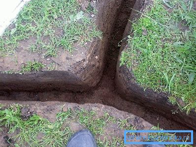 Trench pre zavlažovacie potrubie Trench pre zavlažovacie potrubie