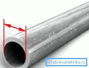 Podmienečný priechod zodpovedá približne vnútornému priemeru oceľovej rúry.