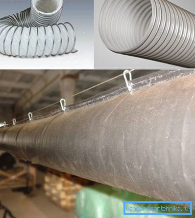 Rôzne typy ventilačných hadíc Rôzne typy ventilačných hadíc