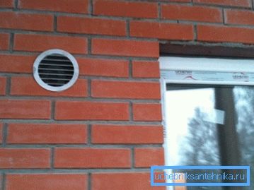 Vzhľad prívodného ventilu na stenu Vzhľad prívodného ventilu na stenu